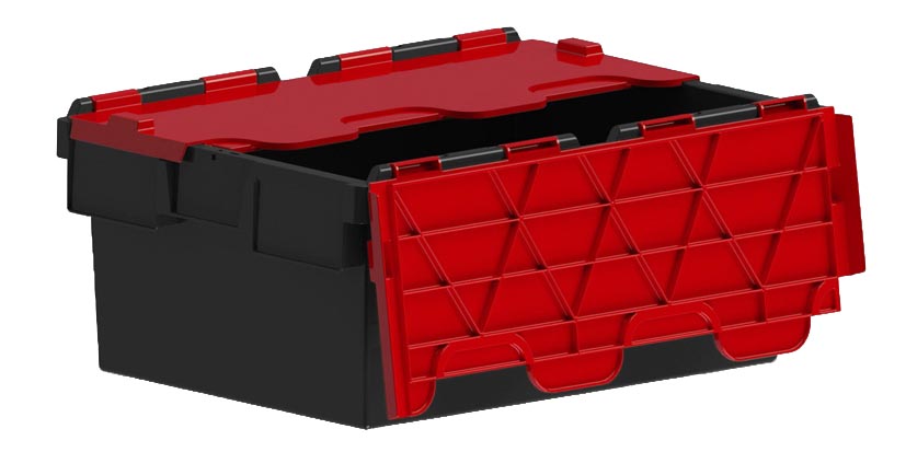 Attached Lid Containers with Coloured Lids