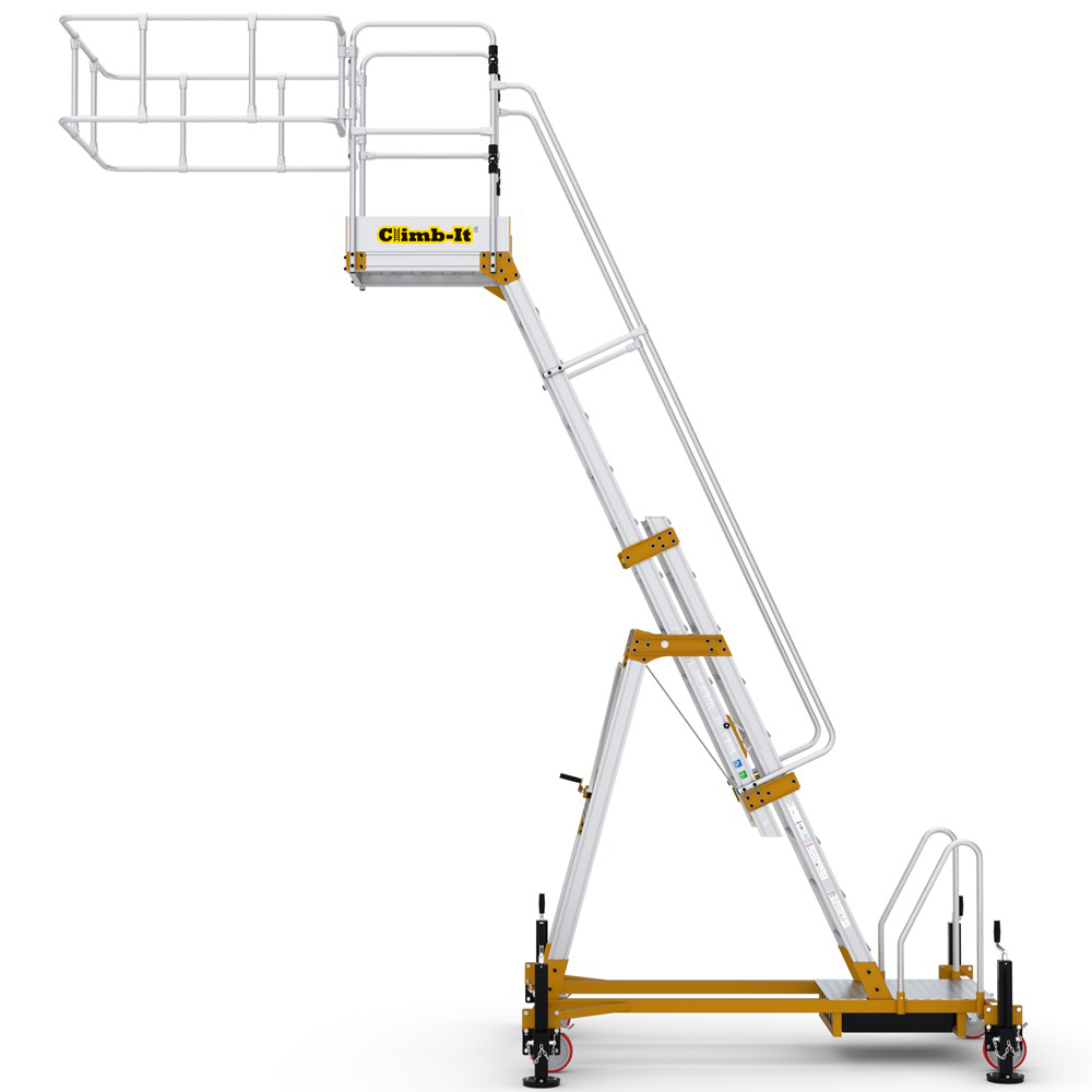 Stabilised mobile ladder