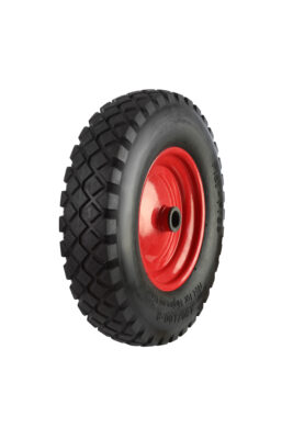 Black Pneumatic Tyred Wheels With Coloured Metal Centres