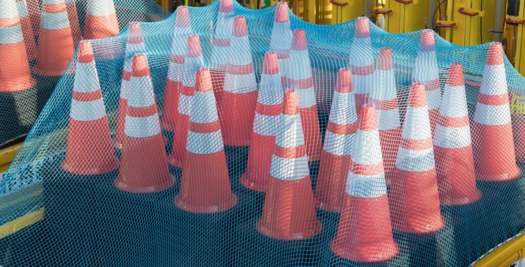 barriers and traffic control cones
