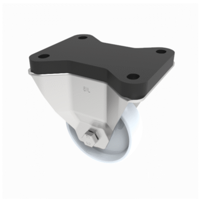 White Nylon Fixed Plate Castor 100mm 250kg