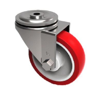 Polyurethane Nylon Bolt Hole Swivel Castor 125mm 250kg Load