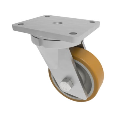 Vulkollan Polyurethane Cast Iron Plate Swivel Castor 250mm 1350kg Load