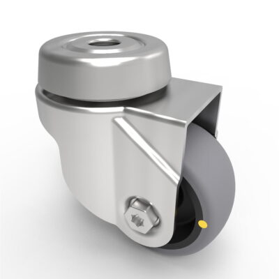 Electrically Conductive Rubber Bolt Hole Swivel Castor 50mm 50kg Load