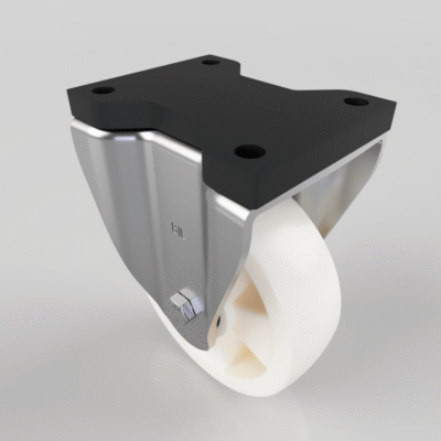 White Nylon Fixed Plate Castor 160mm 600kg