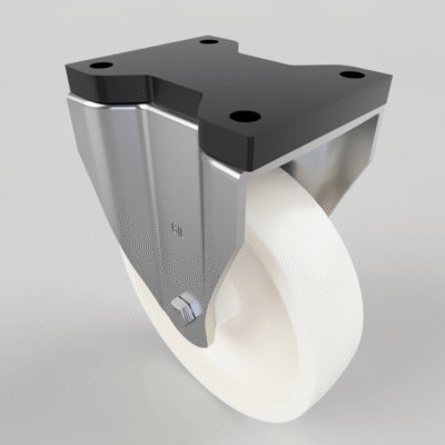 White Nylon Fixed Plate Castor 200mm 700kg