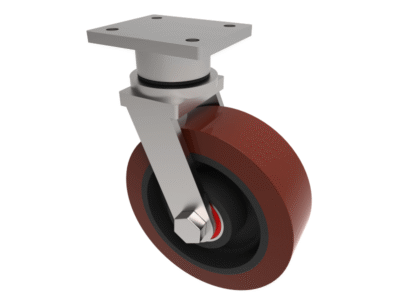 Vulkollan Polyurethane Plate Swivel Castor 400mm 5550kg Load