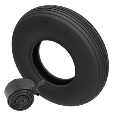 Pneumatic Tyre and tube 400mm x 100mm (4.00 x 8) ribbed 4 ply