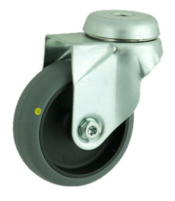 Electrically Conductive Rubber Bolt Hole Swivel Castor 150mm 100kg Load
