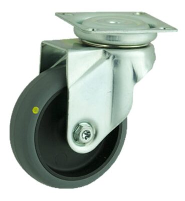 Electrically Conductive Rubber Plate Swivel Castor 100mm 70kg Load