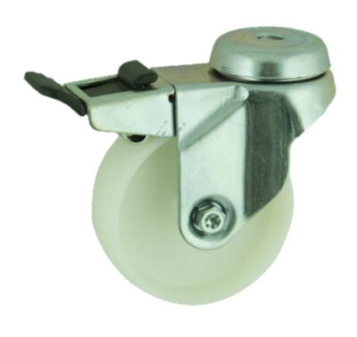 Nylon Bolt Hole Swivel Castor Brake 125mm 100kg Load