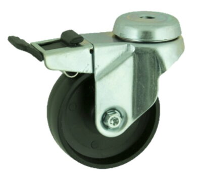 Polypropylene Bolt Hole Swivel Castor Brake 100mm 90kg Load