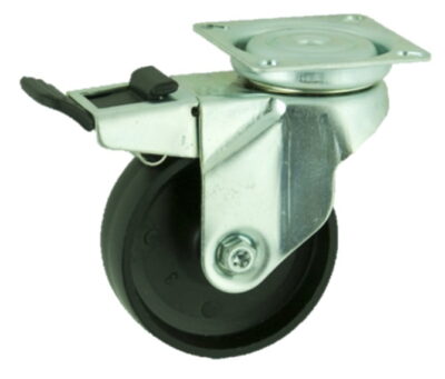 Polypropylene Plate Swivel Castor Brake 150mm 100kg Load