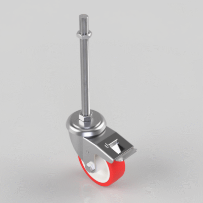 Polyurethane Swivel Castor Brake 100mm 250kg Load