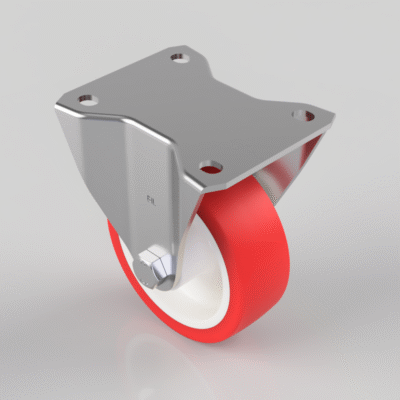 Polyurethane Nylon Plate Fixed Castor 100mm 250kg Load
