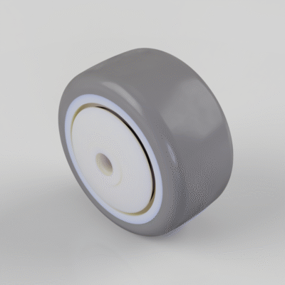 Grey Rubber 50mm Ball Bearing Wheel 50kg Load