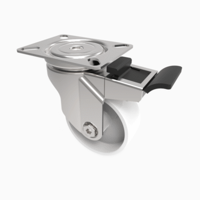 Nylon Plate Swivel Castor Brake 75mm 70kg Load