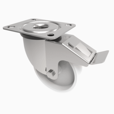Nylon Plate Swivel Castor Brake 200mm 800kg Load