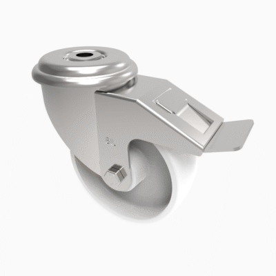 Polypropylene Bolt Hole Swivel Castor Brake 100mm 160kg Load