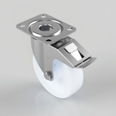 Nylon Plate Swivel Castor Brake 125mm 200kg Load