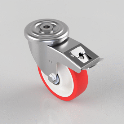 Stainless Steel Polyurethane Nylon Bolt Hole Swivel Castor Brake 150mm 500kg Load