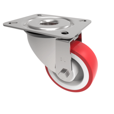 Polyurethane Nylon Plate Swivel Castor 80mm 150kg Load