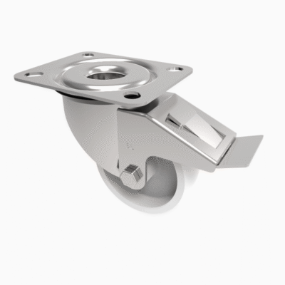 Nylon Plate Swivel Castor Brake 80mm 150kg Load