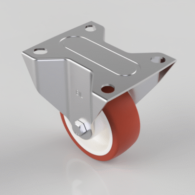 Polyurethane Nylon Plate Fixed Castor 80mm 100kg Load