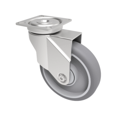 Rubber Swivel Castor Plate 100mm 70kg