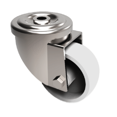 Nylon Bolt Hole Swivel Castor 80mm 190kg Load