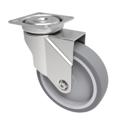 Rubber Swivel Castor Plate 100mm 70kg