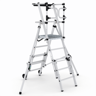 Climb-It Folding Telescopic Large Platform Step with Safety Gates