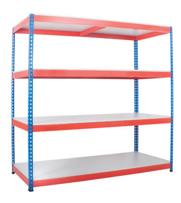 Heavy Duty Rivet Shelving with White Shelves