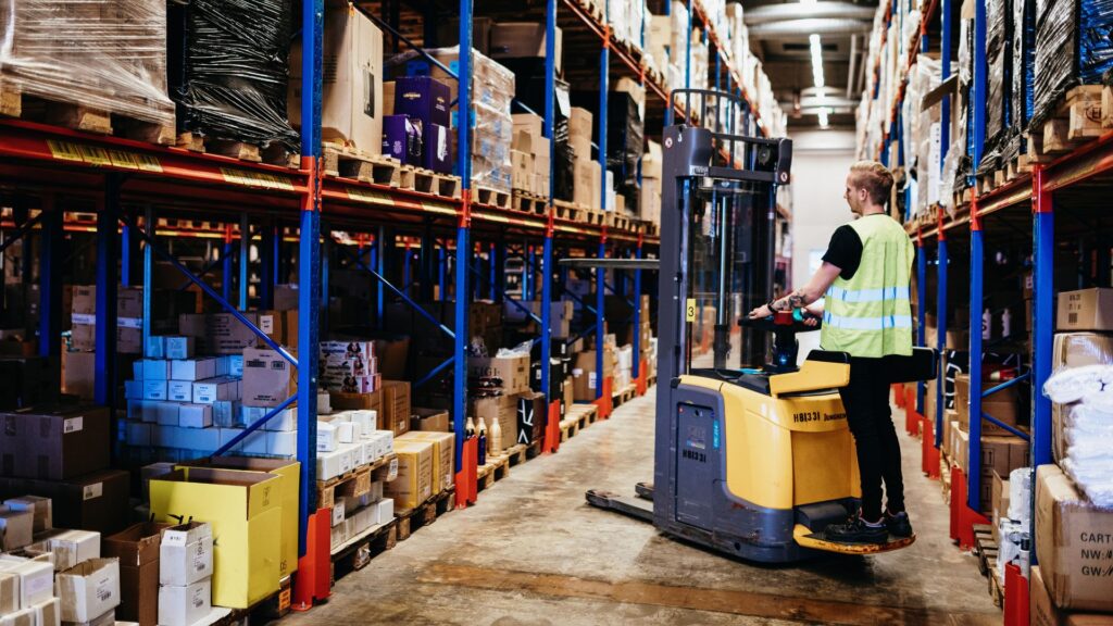 Man Working at Height in Warehouses