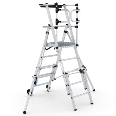 Climb-It Folding Telescopic Large Platform Step with Safety Gates