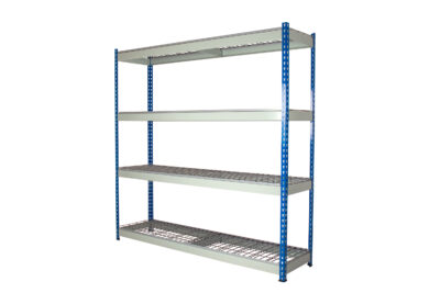 Heavy Duty Rivet Shelving with Wire Mesh Decking