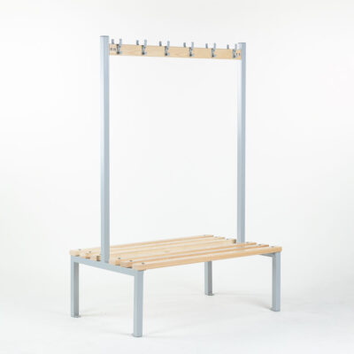 Double Sided Cloakroom Bench with Coat Hooks
