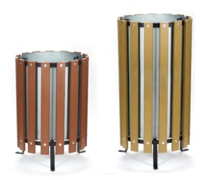 Circular Wood Effect Bins