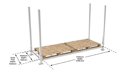 Mammoth Racking Heavy Duty Storage Solution - 1200mm Post - 2700 x 900 Platform